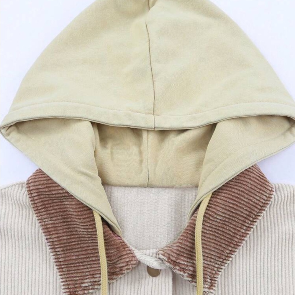 Cozy Corduroy Hoodie Jacket Shacket Button Down Shirt - Picture 11 of 16